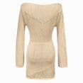 thumbnail image 4 of NIEWTR Womens Summer Knitted Hollow Bikini Cover Up Shirt Bathing Suit Beach Coverup Dress for Vacation(Beige,S), 4 of 4