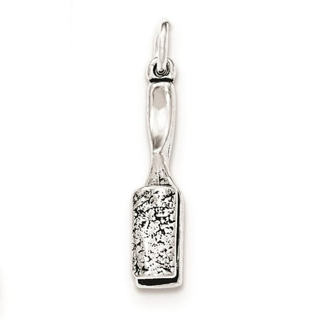 925 Sterling Silver Antiqued Hair Brush Polished 3-D Charm Pendant
