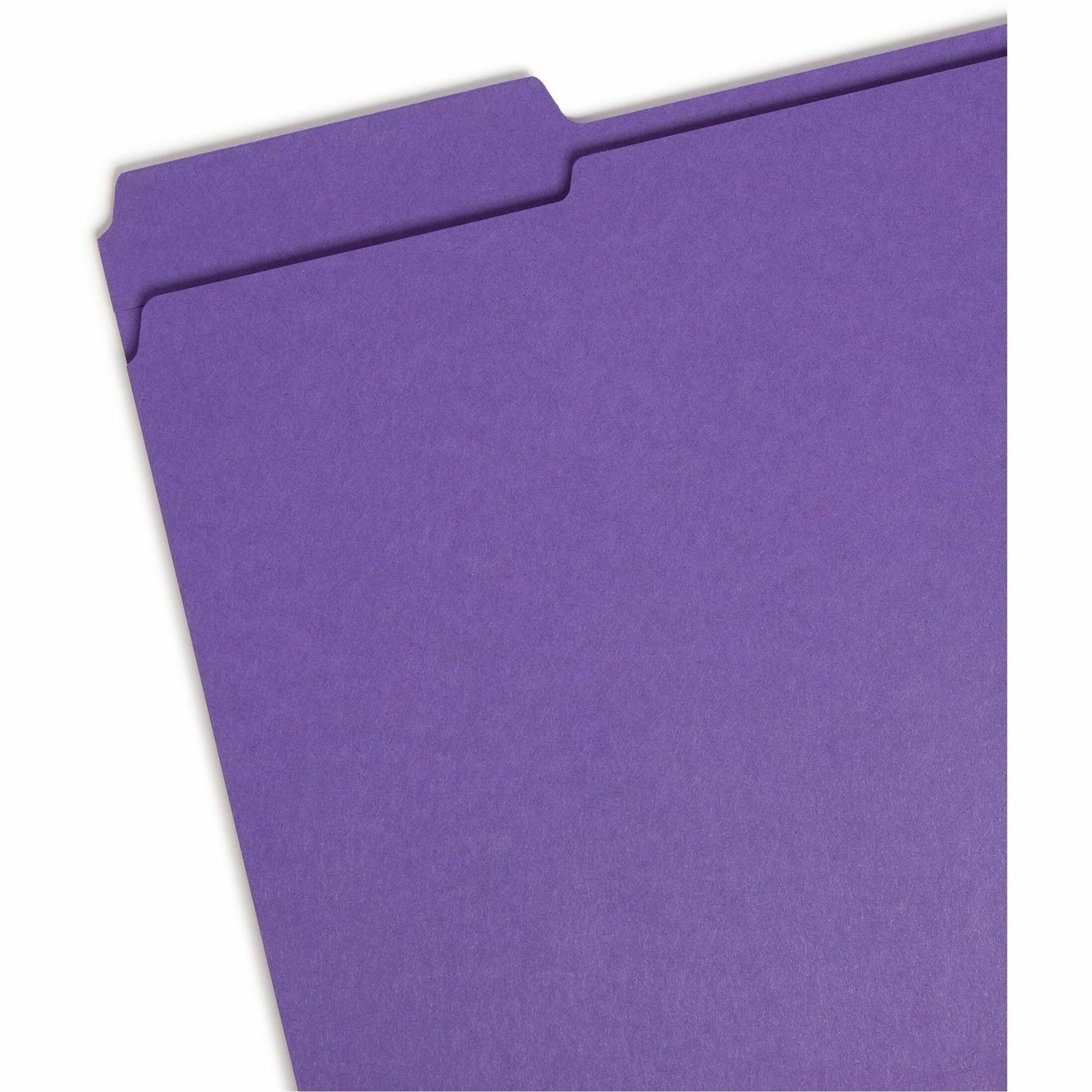 Smead, SMD13034, File Folders with Reinforced Tab, 100 / Box, Purple
