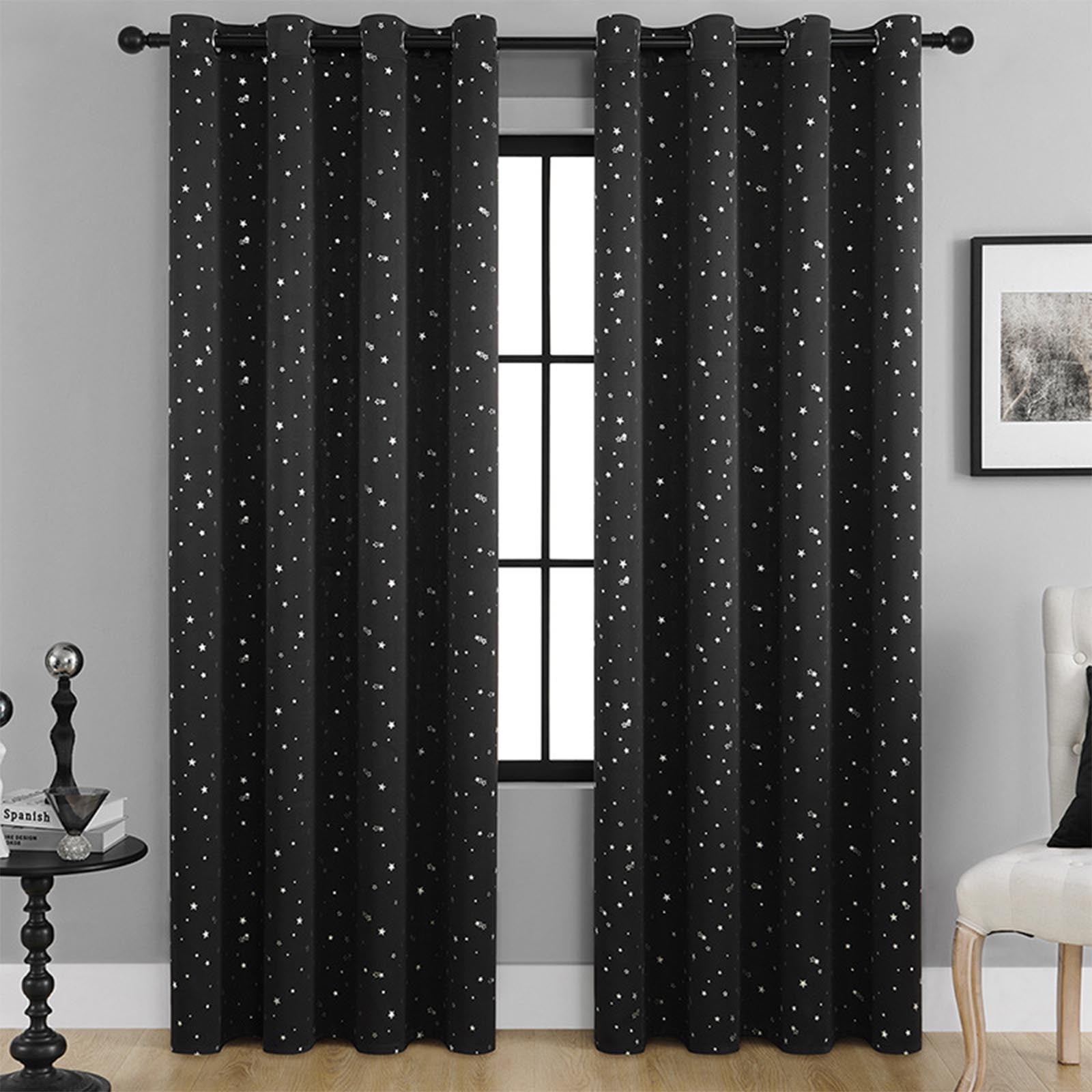 Nkmbld Bedroom Curtains Light Blocking Curtains for Bedroom Living Room Balcony Sunscreen Thermal Insulated High Precision Elegant Drapes Black