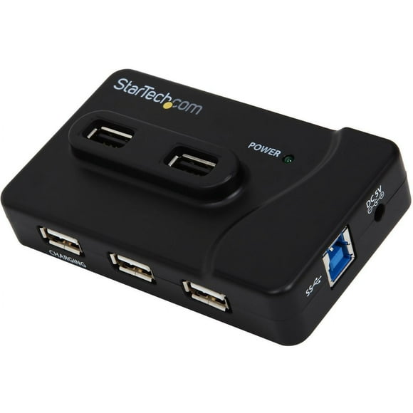 StarTech.com 7 Port USB Hub - 2 x USB 3A, 4 x USB 2A, 1 x Dedicated Charging Port - USB 3.0 - 5Gbps - Multi Port Powered USB Hub with 20W Power Adapter
