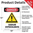 thumbnail image 2 of GHS Sodium Hypochlorite OSHA Danger Aluminum Sign 14 Inch x 10 Inch - 10 Pack, 2 of 8