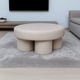 thumbnail image 5 of Ilios Innova | Taburete Redondo Minimalista Moderno Beige Tapizado en Tela mohair y con Patas Cilíndricas Bold Furniture para Sala con Decoración Contemporánea., 5 of 9