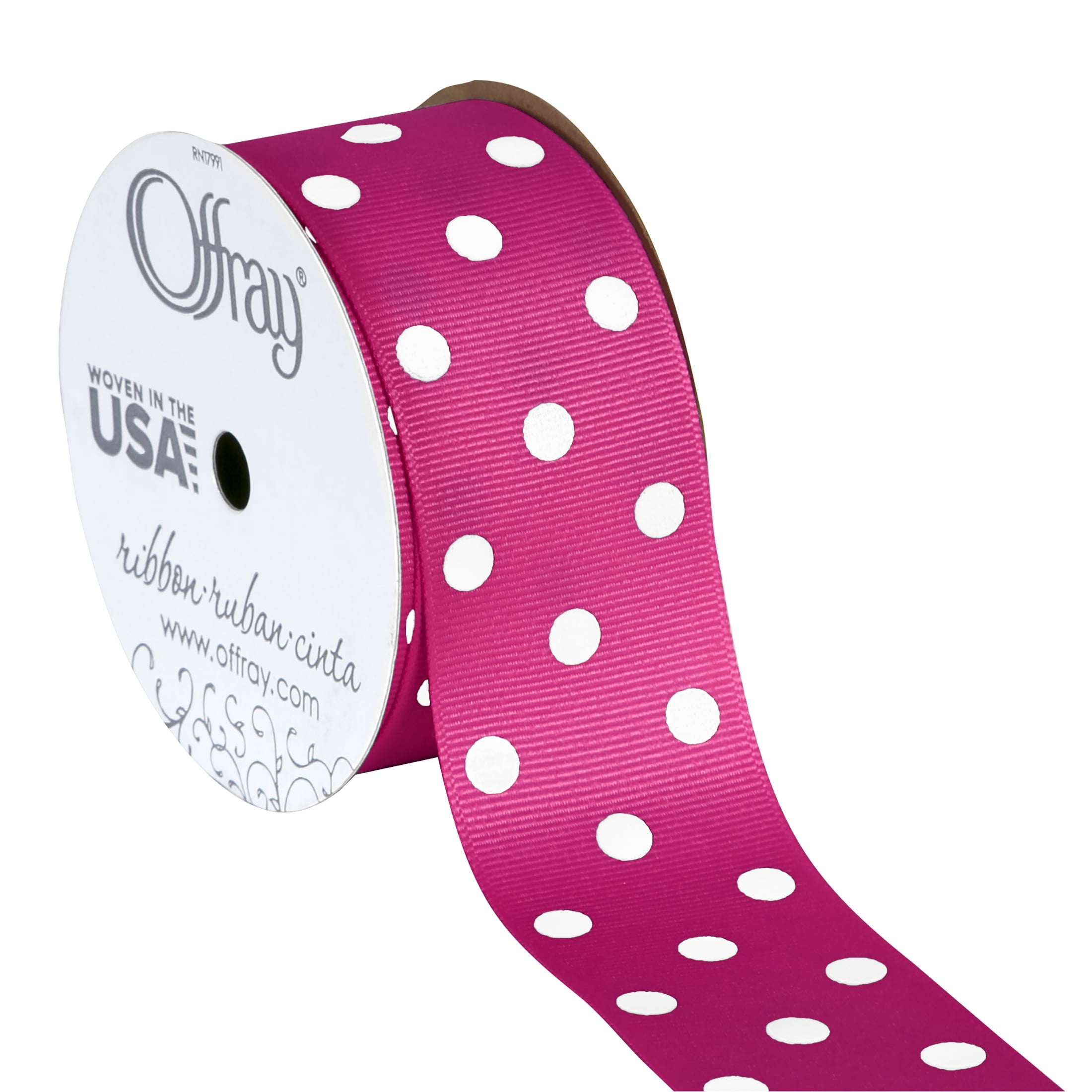 Pink & White Polka Dot Themed Ribbons Handmade Baby Pacifier Clip 