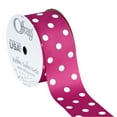 thumbnail image 2 of (2 pack) Offray Ribbon, Shocking Pink with White Polka Dot 1 1/2 inch Grosgrain Polyester Ribbon, 9 feet, 2 of 6