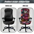 thumbnail image 4 of FKELYI Office Chair Cover Stretch Fabric Computer Chair Slipcover Washable Anti-Dust Rotating Chair Protector for Boss Chair Love Heart Graffiti Print Home Decor, Small, 4 of 6