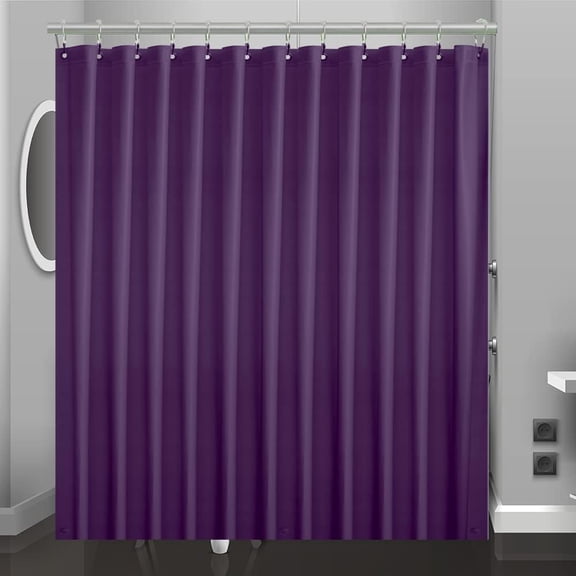 AUR Purple Plastic Shower Curtain Or Liner, 72x72 Inch Lightweight Purple Cuctus Plastic Bathroom Shower Showroom Inner Curtain with Rustproof Metal Grommet Holes and Weighted Magnets