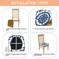 thumbnail image 4 of Blue and White Pioneer Flower Seat Covers for Dining Room Chairs Set Of 4,Stretch Printed Washable Chair Seat Cover with Elastic Ties and Button,Removable Waterproof Couch Cushion Covers, 4 of 6