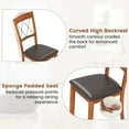 thumbnail image 6 of DRAZUNO Dining Chair Set of 2 w/Rubber Wood Frame, Padded Seat, Cross Backrest for Room, 6 of 8
