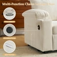 thumbnail image 5 of FFH Oversized Chair with Ottoman, Chenille Accent Chair with Ottoman, Comfy Single Sofa Chair with Cup Holders, Charging Ports and Storage Space, Beige, 5 of 13