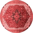 thumbnail image 1 of Ahgly Company Indoor Round Oriental Red Industrial Area Rugs, 6' Round, 1 of 4