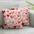 thumbnail image 3 of Jiayy Valentines Day Pillow Covers Pink Love Heart Throw Pillow Covers Spring Farmhouse Pink And White Pillowcases Cushion Covers For Couch Bedroom Sofa Chair Car Home Decor, 3 of 5