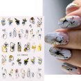 thumbnail image 3 of 8 Uds pegatinas para uñas primavera pequeñas flores frescas mariposa dorada hojas ahuecadas suministros de decoración de uñas, 3 of 5