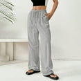 thumbnail image 6 of Gray Linen Pants Women's Spring and Summer Thin Solid Color Cotton and Linen Pocket Pants Casual Pants, 6 of 6