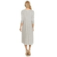 thumbnail image 4 of Women's Casual Basic Comfy 3/4 Sleeve Flare A-line Midi long maxi Dress, 4 of 4