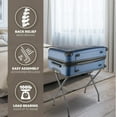 thumbnail image 3 of Bartnelli Folding Luggage Rack & Metal Suitcase Stand with Nylon Strap, Gray 2-Pack, 3 of 7