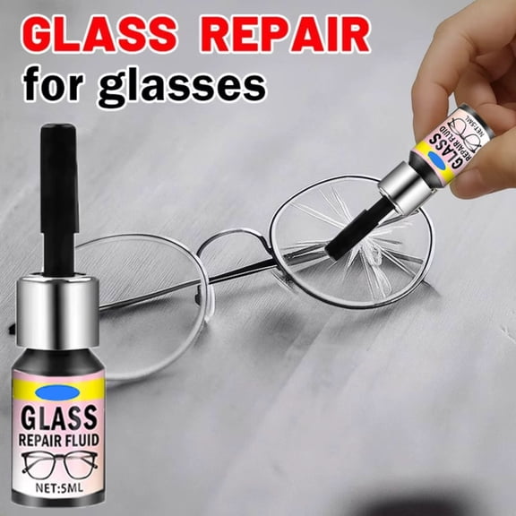 Glass Repair Fluid Kit | Crack Repair Liquid for Eyeglasses, Watches, Windows & Windshields, Quick Fix for Cracks & Chips, 5ml
