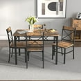 thumbnail image 4 of Aukfa Dining Table Set for 4, Wood Kitchen Table with Dinning Chair for Small Space, Brown, 4 of 7