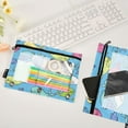 thumbnail image 4 of Colorful Whales in Ocean 2 Pack Pencil Pouch for 3 Ring Binder Smooth Zipper Folders with Pockets Clear Window Pencil Case, 4 of 6