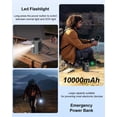 thumbnail image 5 of 2026 Portable Rechargeable Waist Fan, 5-Speed 6000RPM Strong Airflow with Flashlight, Hands-Free Wearable Belt & Neck Fan, Up to 20H Runtime for Camping, Outdoor Work, Jobsite, Hiking Travel - Orange, 5 of 7