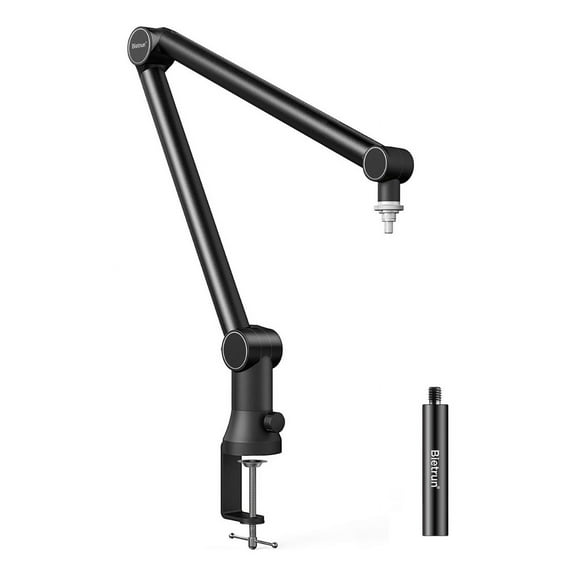 Boom Mic Arm for Shure SM7B/MV7/Blue Yeti, 2024 New Upgraded Microphone Desk Mount with Hidden Cable Trough & Extension Tube, Universal Pro-Heavy Duty Metal Blue Yeti Boom Arm for Podcast, Video