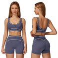 thumbnail image 2 of IDOPIP Womens Workout Sets Color Block Compression Sports Bra Matching High Waist Tummy Control Butt-Lifting Shorts 2 Piece Gym Yoga Pilates Running Outfits, 2 of 8