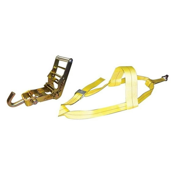 Ratchet Tire Strap 10000lbs Capacity - Yellow J-Hook Tie Down Straps - Heavy Duty Ratcheting Lashing Strap for Car, Truck, Motorcycle & Cargo Securement