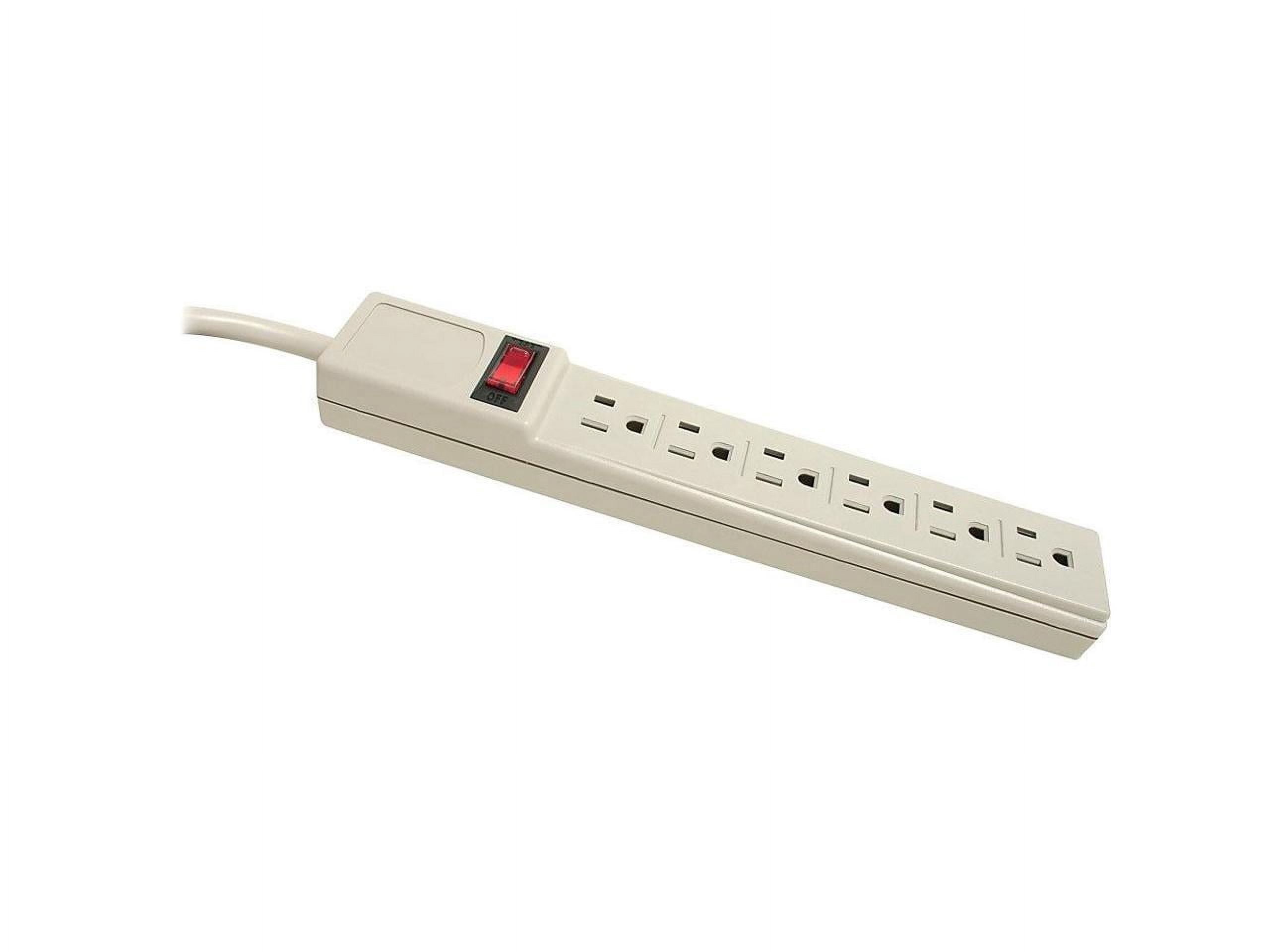 Compucessory, CCS55157, 6-Outlet Power Strips, 1 Each, Light Gray