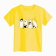 thumbnail image 4 of KPOPLK Kids Girl Halloween T Shirt Cute Ghost and Cat Graphic Short Sleeve Crew Neck Tee Top Size 2-3 Years,Yellow, 4 of 4