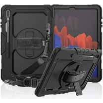 Timoom stock Samsung Tab S8 Plus/ S7 FE Case 12.4'' 2022/2021 with Screen Protector Pencil Holder [360 Rotating Hand Strap] &Stand, Drop-Proof Case for Galaxy Tab S8 Plus/ S7 FE 12.4'', Black