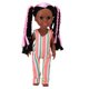 thumbnail image 1 of 14 Inch Black Skin Girl Doll Colorful Striped Clothes Exquisite Lovely Doll Birthday Gift for Children, 1 of 3