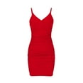thumbnail image 4 of Robe Longue Moulante Aguichant pour Femmes Sans Manches à Décolleté Plongeant à Bretelles Spaghetti Dos Nu Robe Mini Tenue de Cocktail, 4 of 6