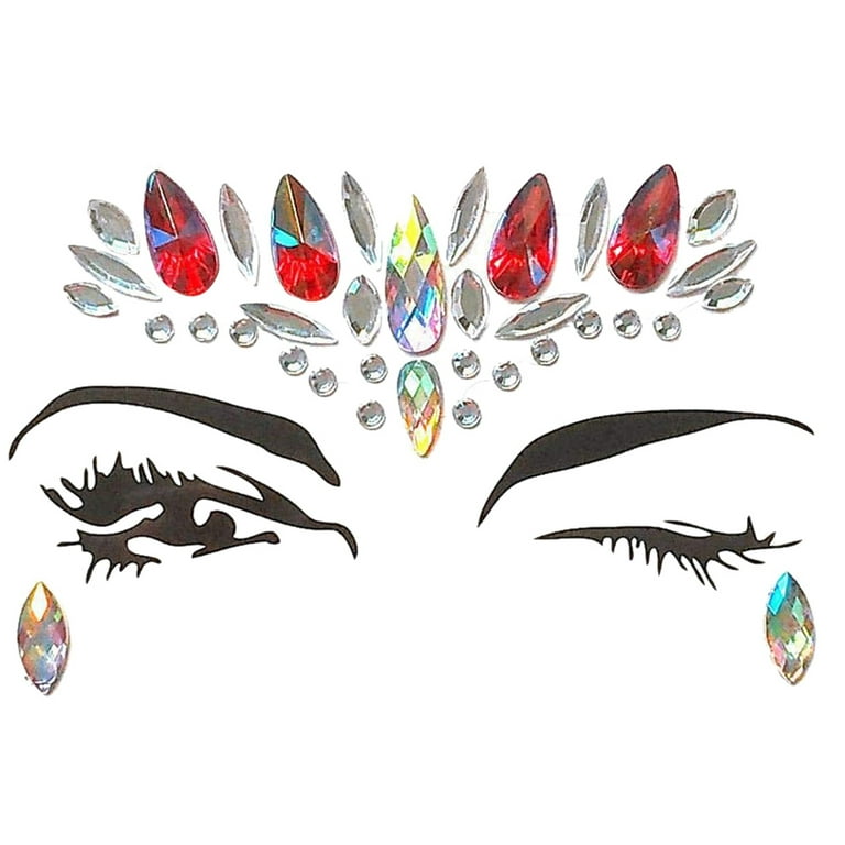Hair Gems Tattoo Stickers Face Body Jewels Stickers Eyes Forehead Mermaid  Rhinestone Glitter Tattoos with Self Adhesive Crystal Tears Paste for DIY