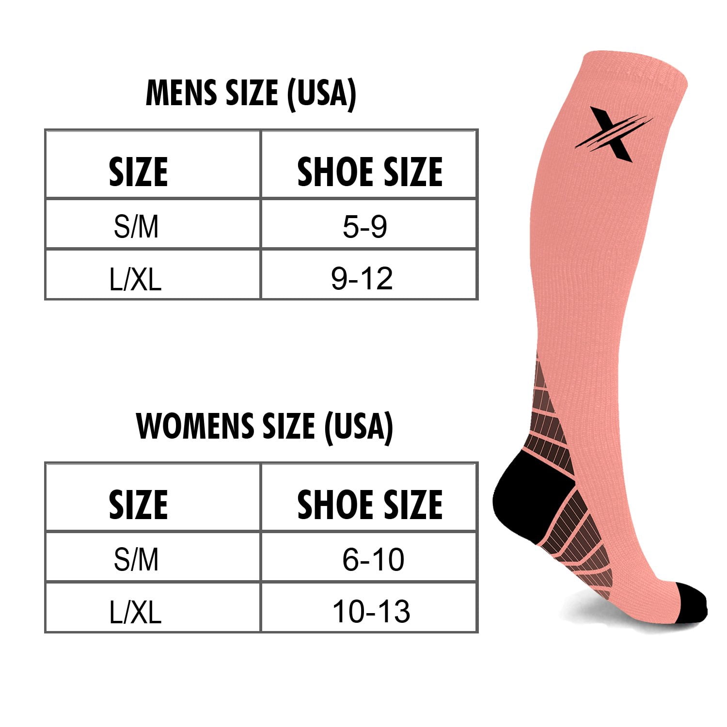 Unisex Sports Compression Socks - Made for Running, Athletics, Pregnancy and Travel - 6 Pair
