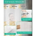 thumbnail image 4 of No Hook Shower Curtain with Snap in Liner, Modern Leaf Pattern Art Printing Design Hotel Shower Curtains for Bathroom, Washable Shower Curtain Liner Set with Mesh Top Window, 48"x72", 4 of 6