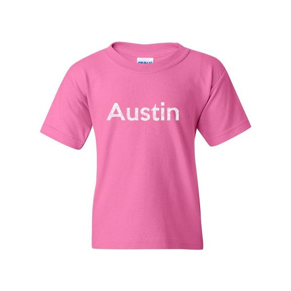 Austin Unisex Youth Kids T-Shirt Tee Clothing Youth Large Azalea Pink
