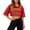 Z-Red9530, variant on Women's Colombia Short Sleeve Cropped Tops V Neck Football Letter Graphic Y2K Tshirts Workout Tee Tops for Women