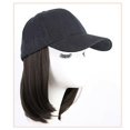 thumbnail image 5 of Sombrero de béisbol marrón claro con pelucas de pelo corto, sombrero sintético de pelo Bob para mujer, verano, 5 of 5