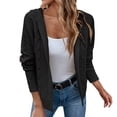 thumbnail image 3 of PMVFHDE Women's Solid Color Cardigan Casual Fashion Thick Knitted Open Front Sweater Jacket Black,L, 3 of 7