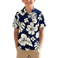 thumbnail image 2 of Sentuca Kids Boys Shirts Short Sleeve Casual Button-down Shirts for Beach Hawaiian Vacation Summer Clothes Size 14-15 Years, 2 of 7