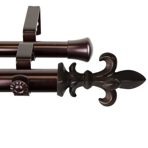 Contemporary Home Living 93" Bronze Solid Contemporary Double Curtain Rod