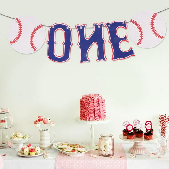 TAILTOSS Baseball Party Decoration Banner For Birthday Celebration 1Set Multi Colored Felt Wall Hanging 200X5.1X0.08In