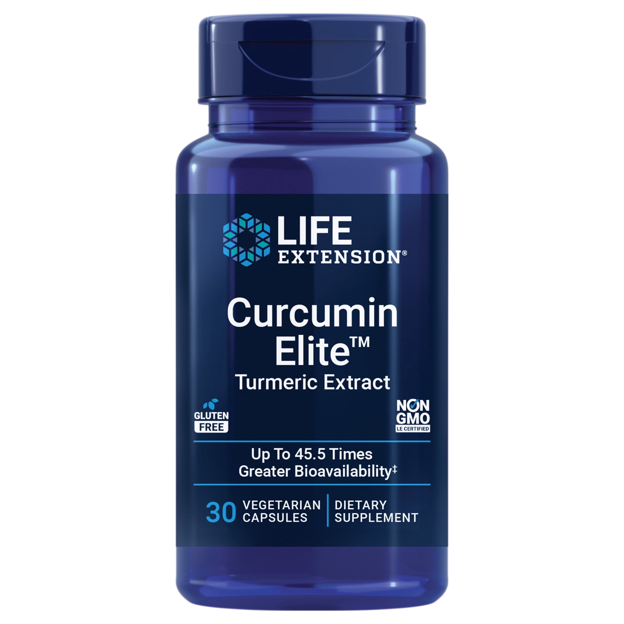 Life Extension Curcumin Elite™ Turmeric Extract, 500 mg - Curcuminoids, turmerones, fenugreek, inflammation health support, heart & immune support - Gluten-Free, Non-GMO - 30 Vegetarian Capsules
