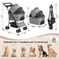 thumbnail image 7 of Zoolike 3 in 1 Pet Stroller for Dogs and Cats,4 Wheel Foldable Stroller with Detachable Carrier&Storage Basket,Grey, 7 of 7