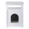 thumbnail image 4 of ZENSTYLE Cat House Cat Litter Box with Storage Shelf & Removable Divider White, 4 of 9