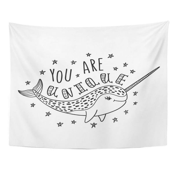 Zealgned Romantic You Are Unique Inspirational Quote Modern Phrase Narwhal Simple Lettering And Whale Wall Art Hanging Tapestry Home Decor For Living Room Bedroom Dorm 51x60 Inch Com - Narwhal Home Decor Zealgned Romantic You Are Unique Inspirational Quote Modern Phrase Narwhal Simple Lettering And Whale Wall Art Hanging Tapestry Home Decor For Living Room Bedroom Dorm 51x60 Inch Com - Narwhal Home Decor