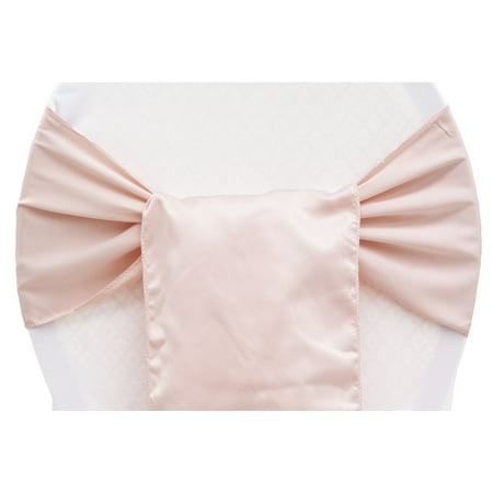 

50 Pieces Lamour Satin Chair Sash Material: 100% Satin Approx. 8 W x 108 L - Blush/Rose Gold