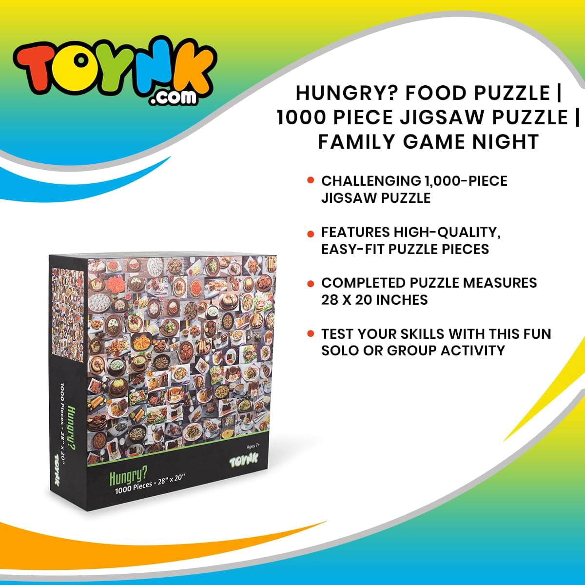 Donut Shop 1000 Piece Jigsaw Puzzle For Adults & Kids - 28x20 Inch Fun Family Challenge