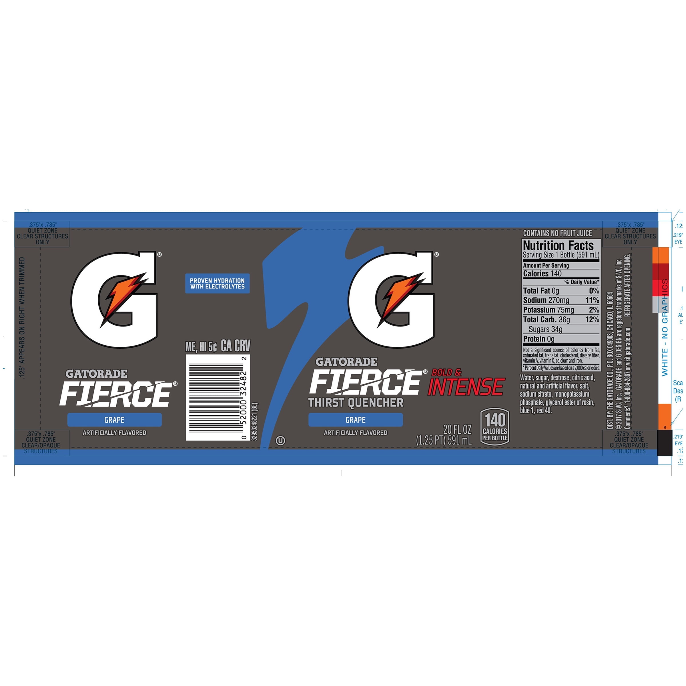 Gatorade Thirst Quencher Grape 20.28 fl oz Bottle Sports Drink