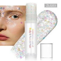 Sokhug Body Glitter Stick Waterproof Long-Lasting Sparkling Face Hair Festival Accessories Holographic Chunky Sequins Easy Apply